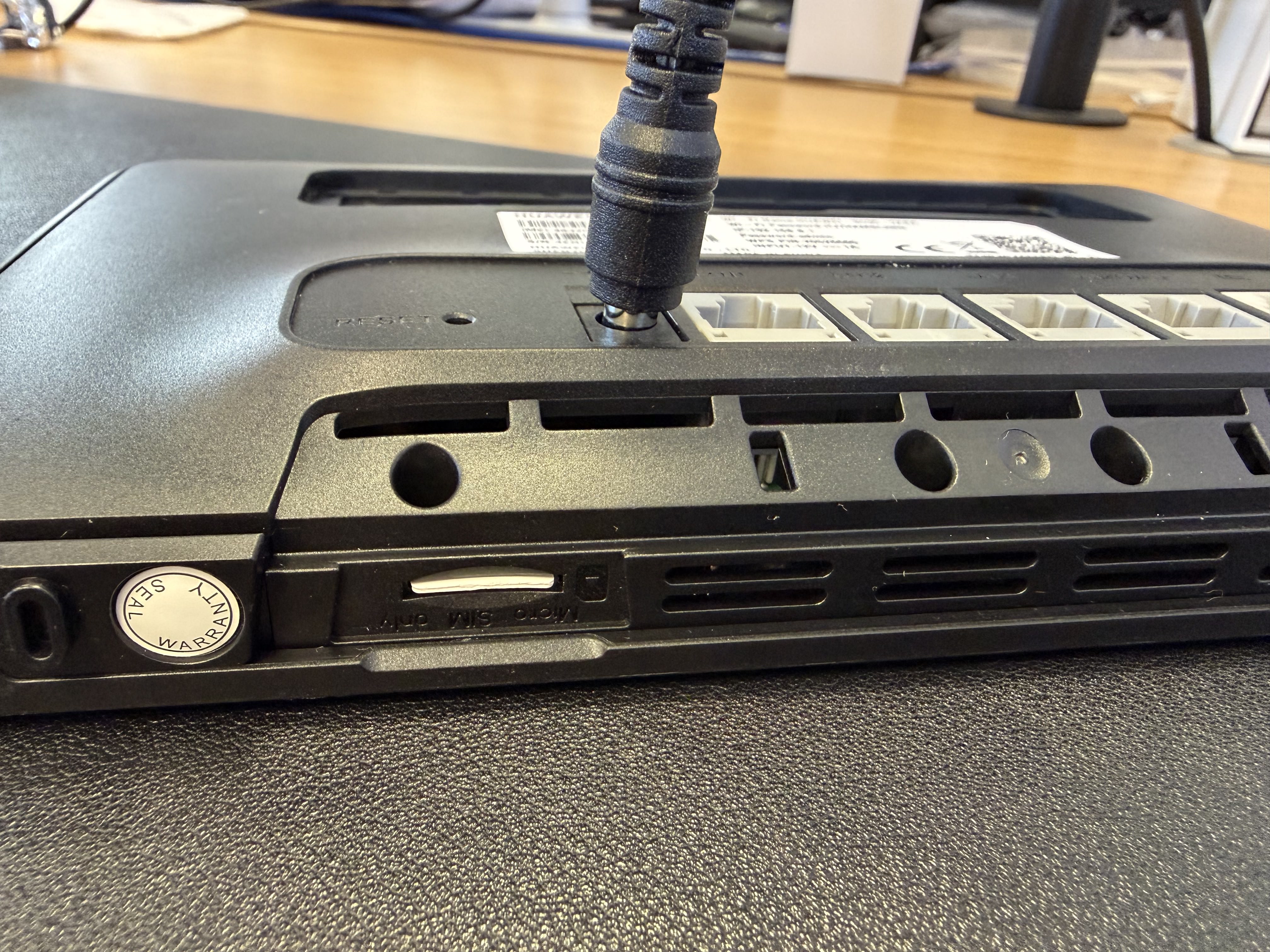 Close-up of the SIM card slot on the Huawei B535-235