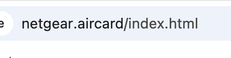 Browser address bar for NETGEAR AirCard