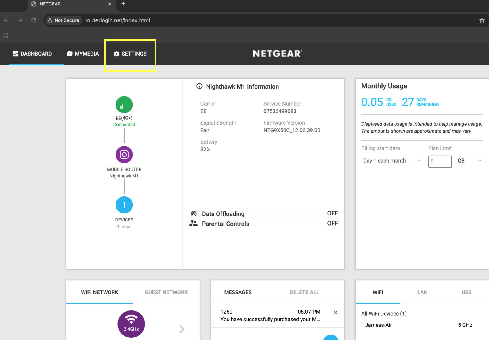 Settings navigation to Advanced Settings