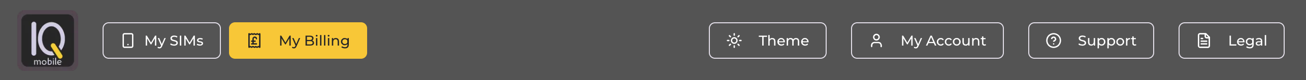 My Billing dropdown menu