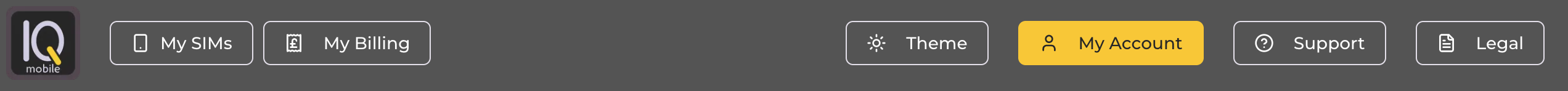 My Account button in top navigation