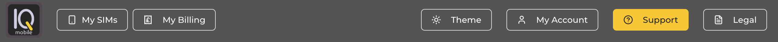 Support button in portal navigation