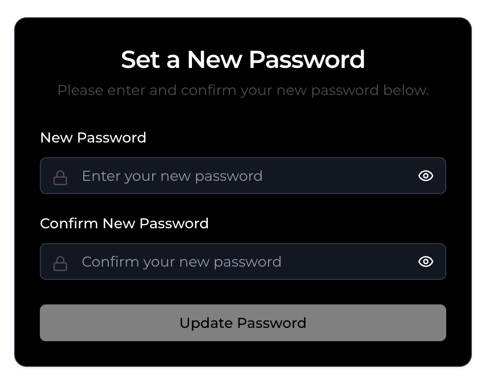 Update password form