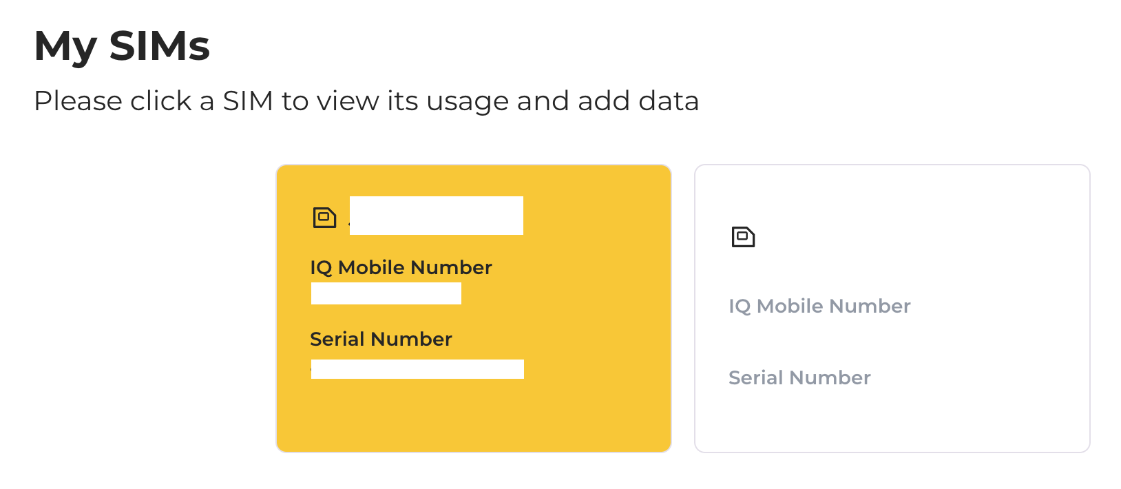 SIM selection for checking data usage