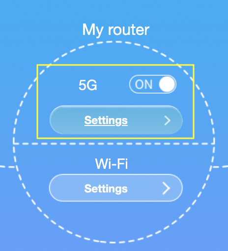5G menu location in My Router section